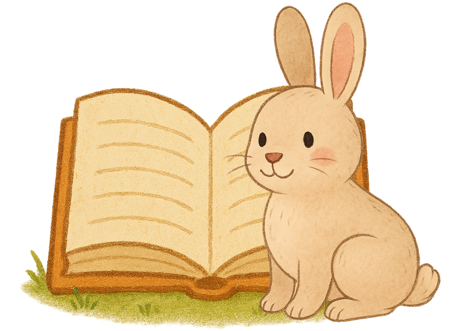 Bunny with an open book
